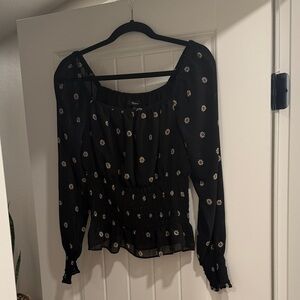 Madewell Black Floral Blouse